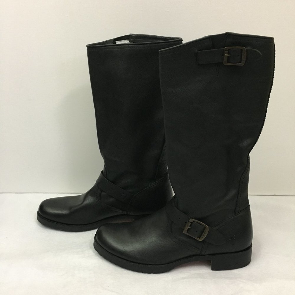 FRYE Veronica Tall Slouch Boots Size 11 Black Leather Worn 2 times Excellent
